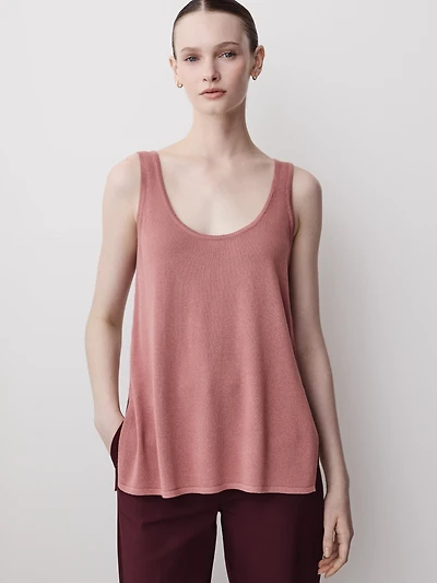 Camisole Ample en Mélange de Lin à Col U