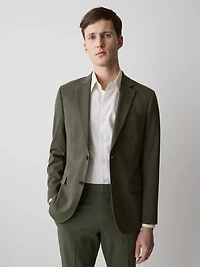 Slim-Fit Dark Green Suit Blazer