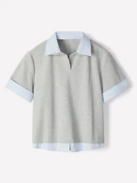 Mix-Media Short-Sleeve Polo