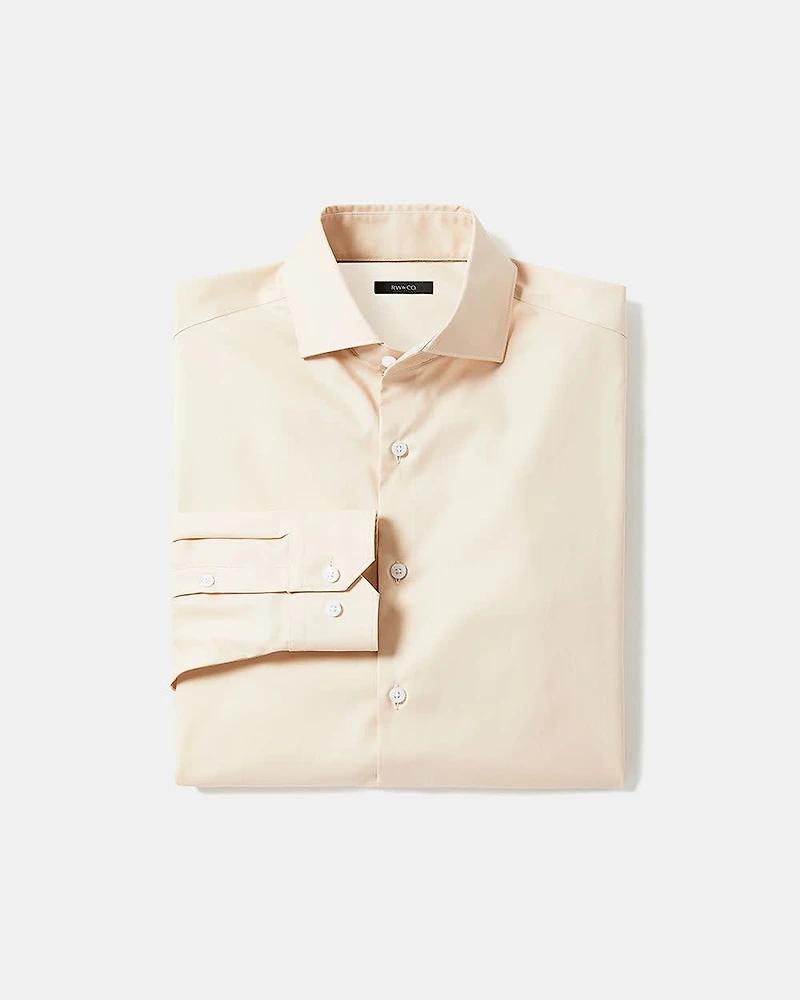 Slim-Fit Solid Sateen Dress Shirt