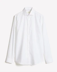 Slim-Fit White Twill Dress Shirt
