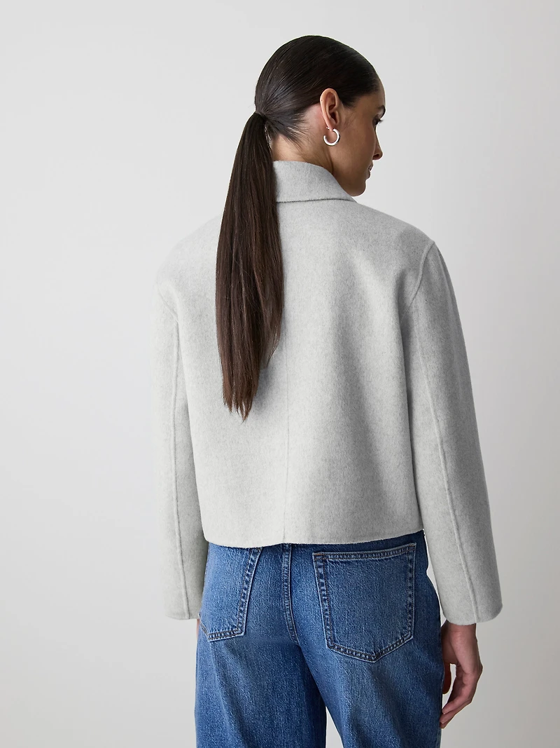 Manteau de Transition Double Face en Laine