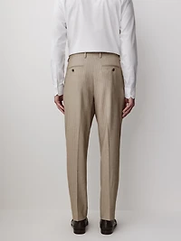 Pleated Tapered-Leg Striped Suit Pant
