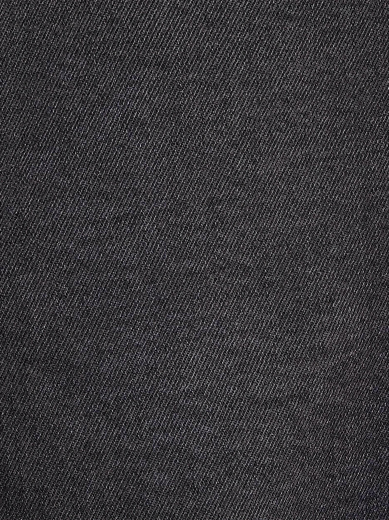 Jeans Gris Foncé à Taille Haute et Jambe Droite