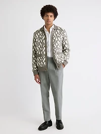 Alpaca-Blend Argyle Cardigan