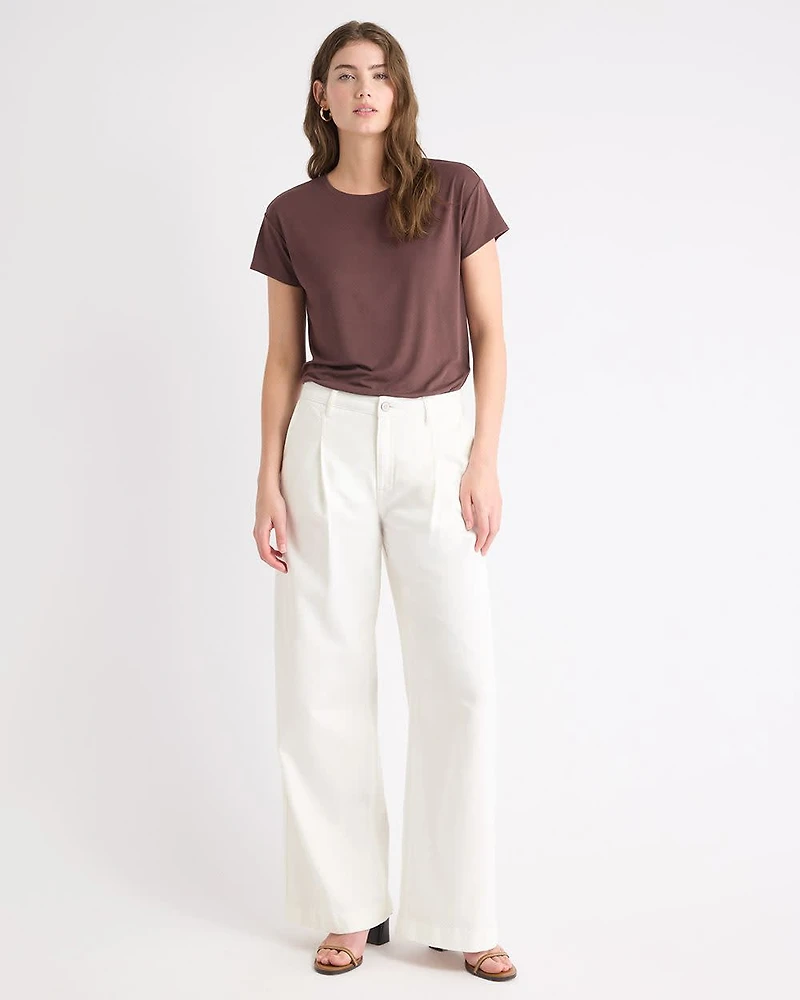 Silk-Blend Boxy Knit Top