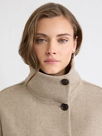 Wool-Blend Funnel-Neck Jacket