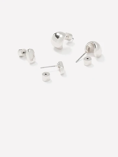 Sculptural Earrings - 2 Pairs