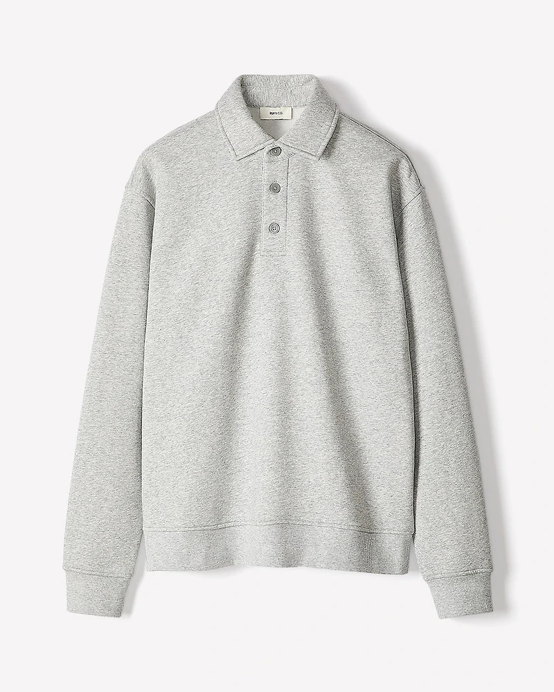Fleece Long-Sleeve Polo
