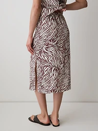 Jupe Midi à Coupe Droite Taille Haute