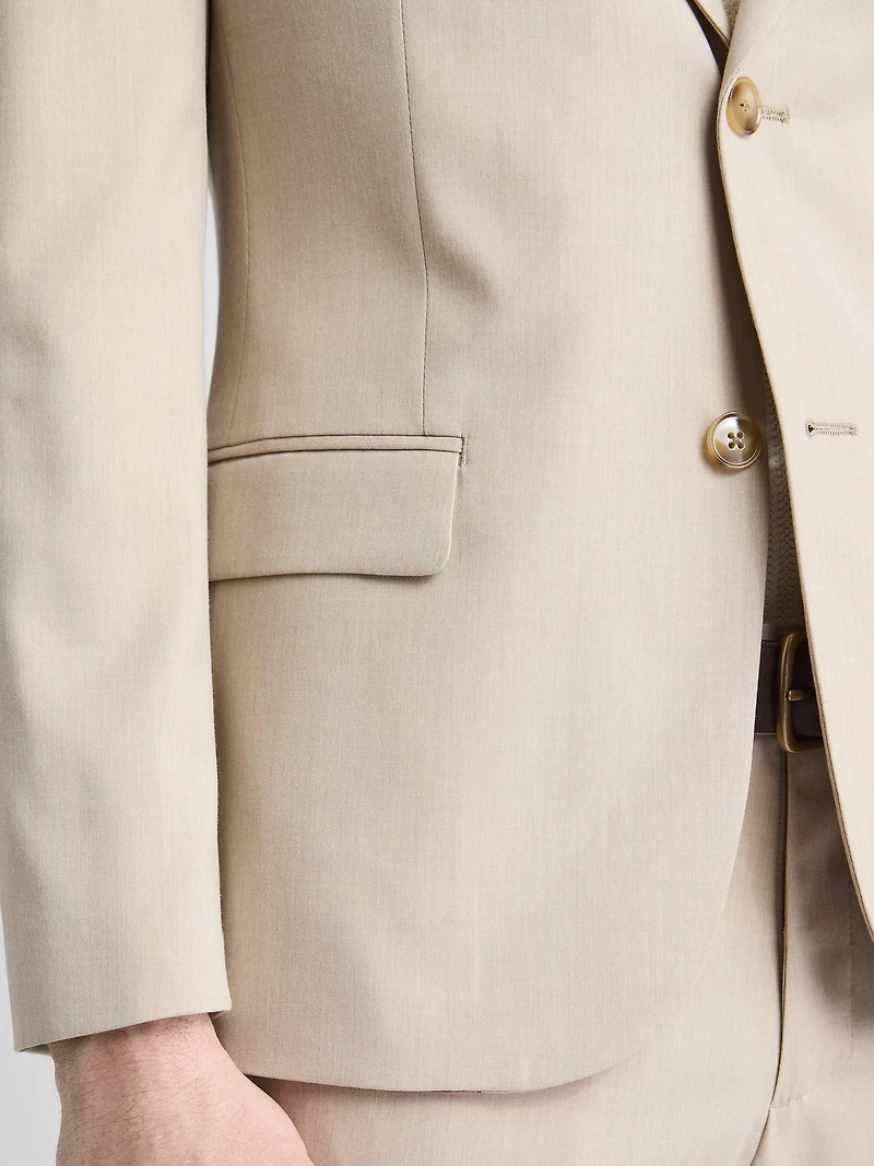 Veston de Complet Beige à Coupe Étroite
