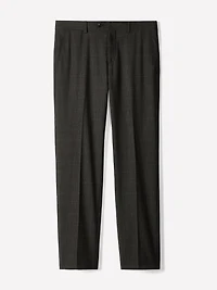 Slim-Fit Checkered Grey Wool Suit Pant