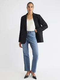 Veston Ample en Laine à Un Bouton