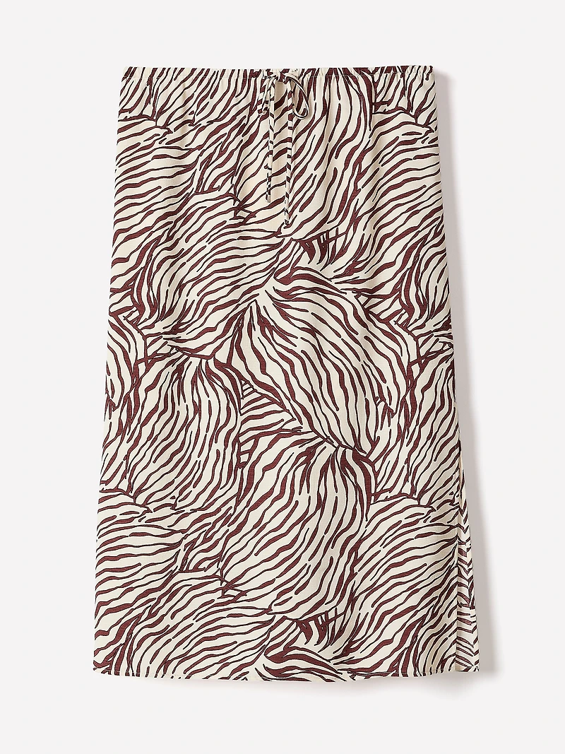 Jupe Midi à Coupe Droite Taille Haute