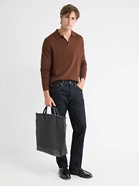 Long-Sleeve Sweater with Johnny Collar
