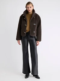 Long-Sleeve Crew-Neck Sweater with Cable Stitches