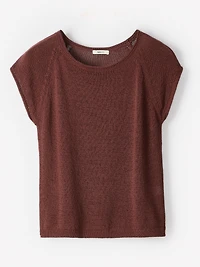 Pull en Tricot Ruban à Manches Très Courtes