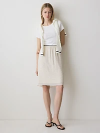 High-Rise Straight Chiffon Skirt