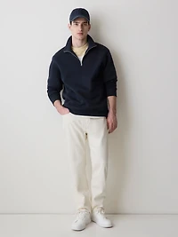 Long-Sleeve Half-Zip Mock-Neck Sweater