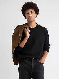 Pull Côtelé à Manches Longues et Col Rond