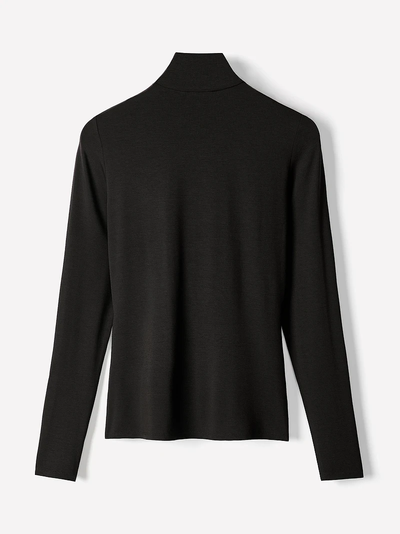 Long-Sleeve Mock-Neck Top