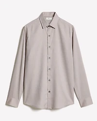 Slim-Fit Solid Cotton Modal Dress Shirt