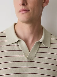 Polo en Mélange de Lin à Manches Courtes