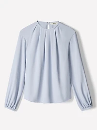 Long-Sleeve Crew-Neck Blouse