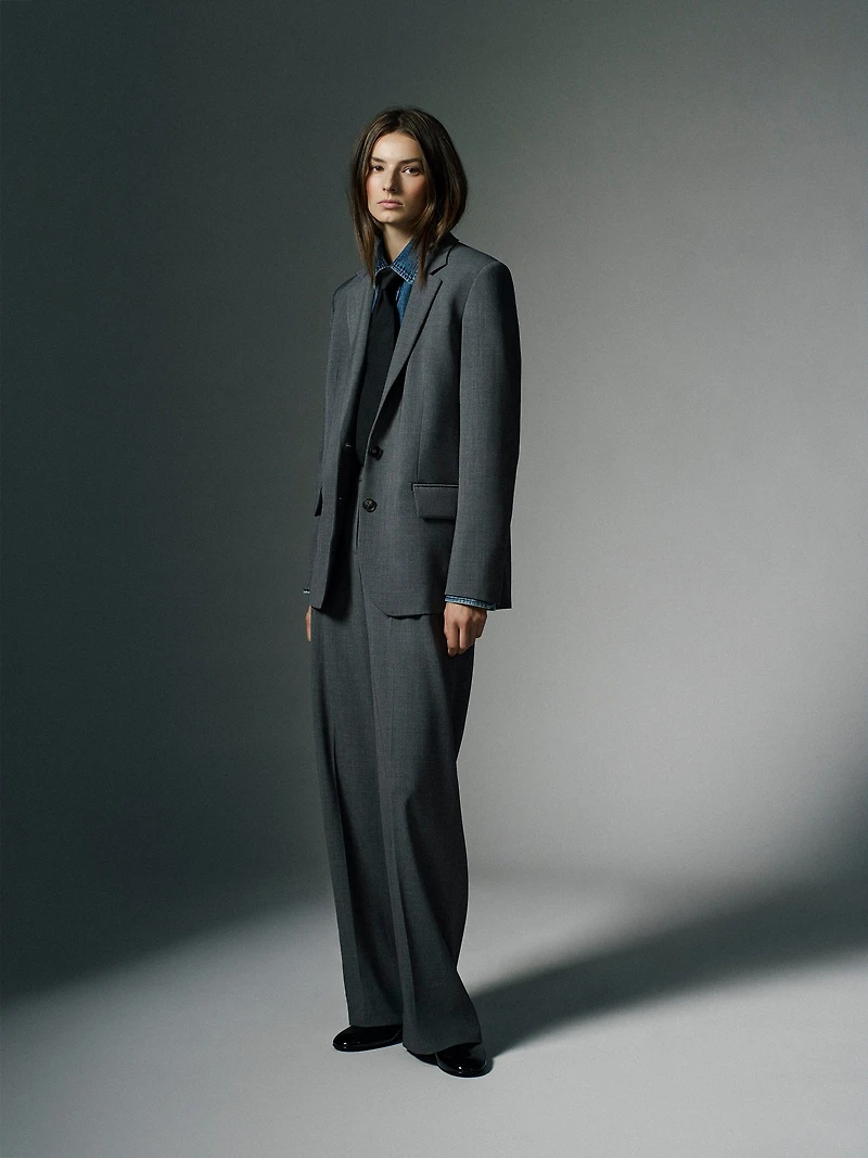 Pantalon à Taille Haute et Jambe Large