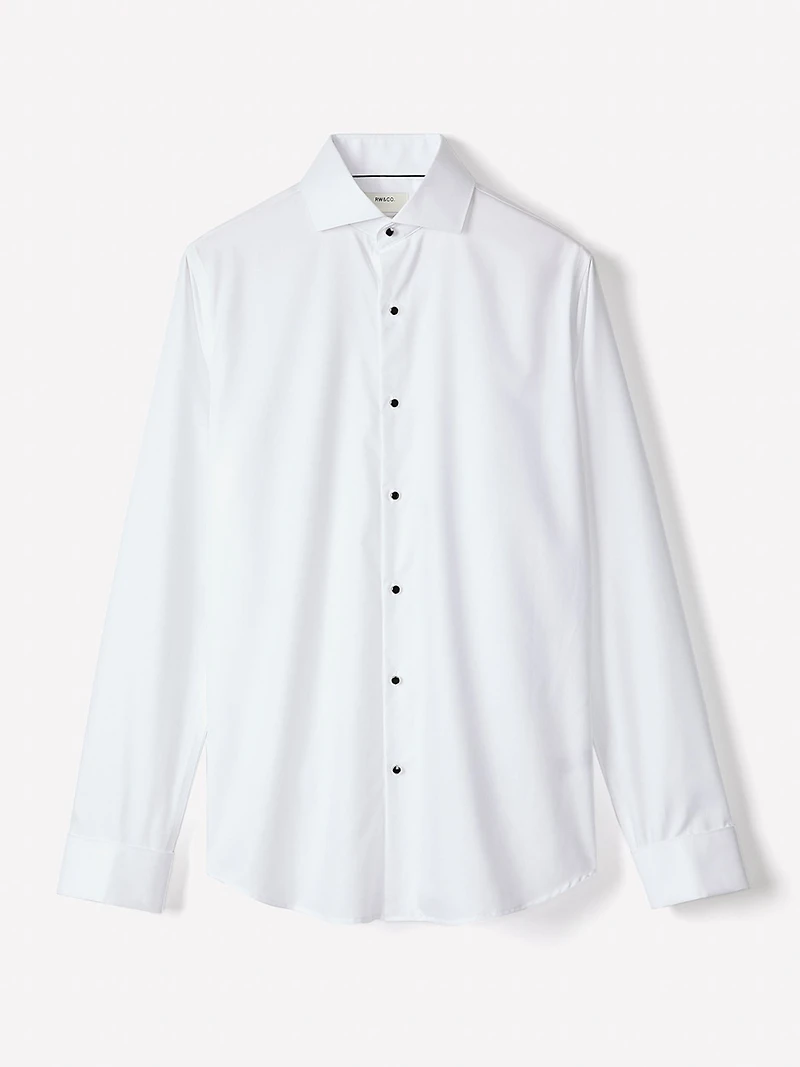 Chemise Tuxedo en Coton Supima (R) à Coupe Étroite Manchettes Françaises