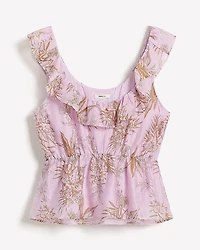 Blouse Sans Manches à Coupe Empire Col en U Volants