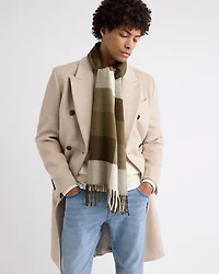Plaid Scarf with Fringes