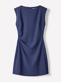 Robe Courte Sans Manches à Col Rond