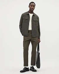 T-Shirt Uni à Col Rond en Coton Interlock Raffiné