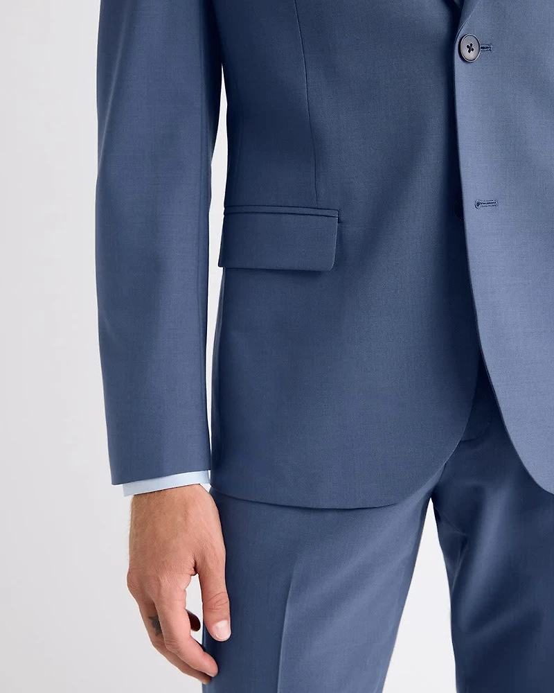 Slim-Fit Blue Wool-Blend Suit Blazer