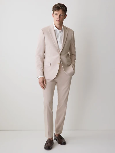 Slim-Fit Light Pink Suit Blazer
