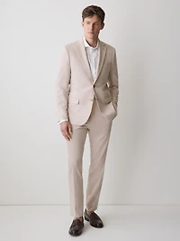 Slim-Fit Light Pink Suit Blazer