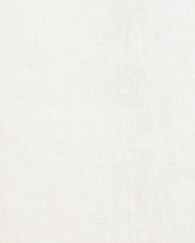 Linen-Blend Straight-Neck Tube Top