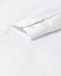 Chemise Habillée Blanche à Coupe Étroite Pois