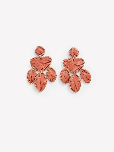 Earrings with Raffia Pendants