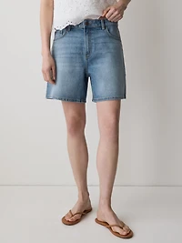 Short en Denim à Taille Haute