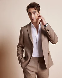 Slim Fit Stretch Linen Blazer