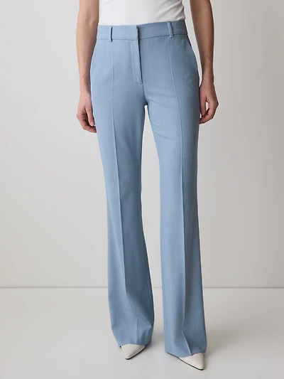 Light Blue Mid-Rise Flare-Leg Pant
