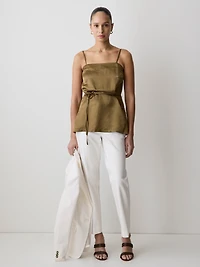 Blouse Sans Manches à Col Carré