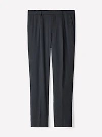 Linen-Blend Tapered-Leg Pleated Pant
