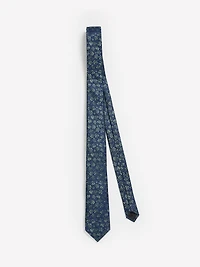 Regular Tie with Floral and Striped Pattern