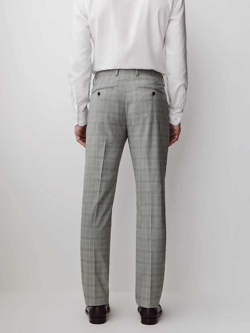 Slim-Fit Checkered Grey Suit Pant