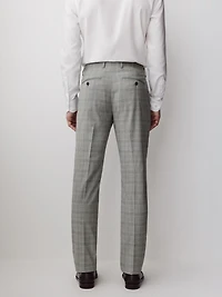 Slim-Fit Checkered Grey Suit Pant