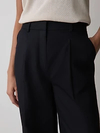 Wide-Leg High-Rise Linen-Blend Pant