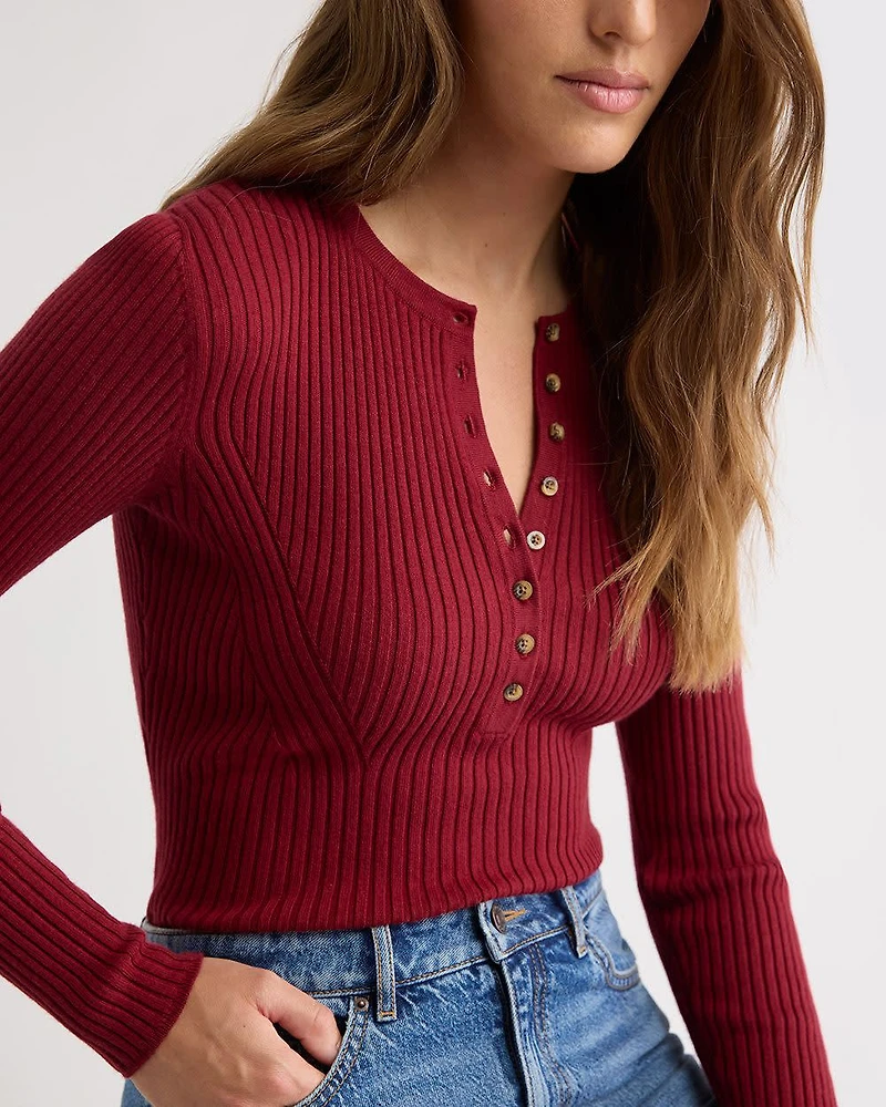 Long-Sleeve Ribbed Sweater